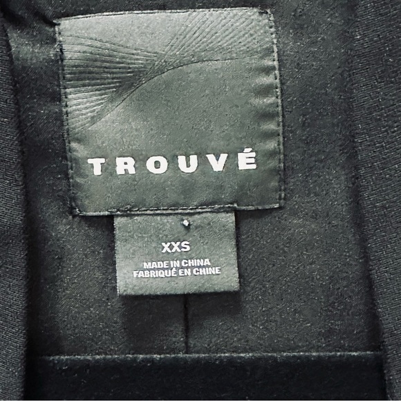 🧥🏢 TROUVÉ Black Collarless Blazer Jacket |Minimalist Split Front Power Layer XXS - Picture 4 of 4